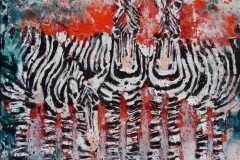 Spotty Zebras.30x30cm